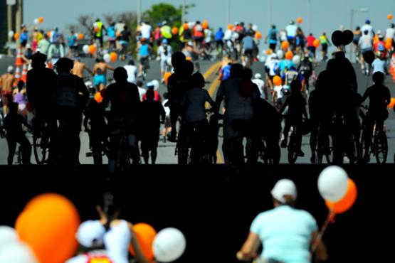 O 1º Passeio Ciclístico da Primavera pelo Dia Mundial Sem Carro reuniu organizações voltadas para a segurança dos ciclistas: conscientização